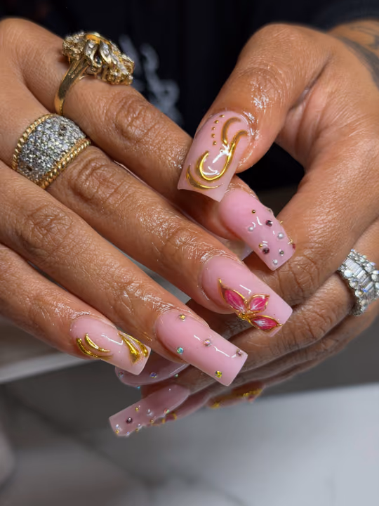 3d Sculpting, Gem Placement, Hand Painting — nail work by Nails By Yoko.