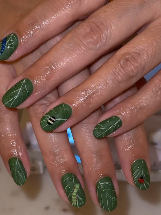 3d Sculpting, Encapsulation, Hand Painting, Matte — nail work by MALIA M