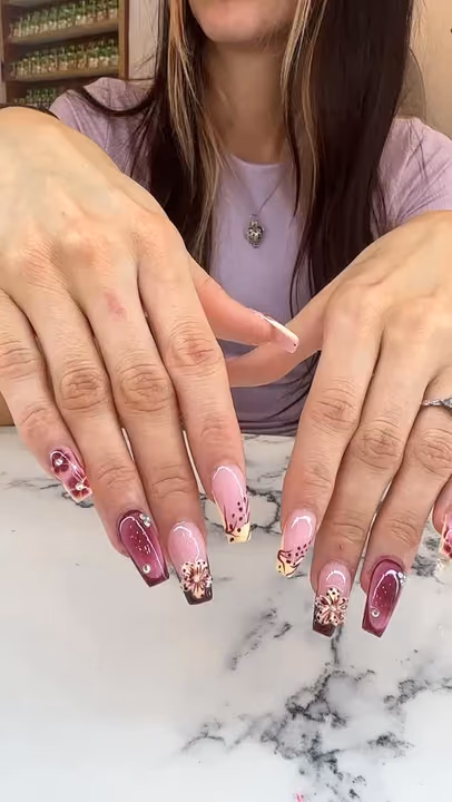 3d Sculpting, Crystal Placement, Encapsulation, Ombre — nail work by Lush Nail Bar Grant Park