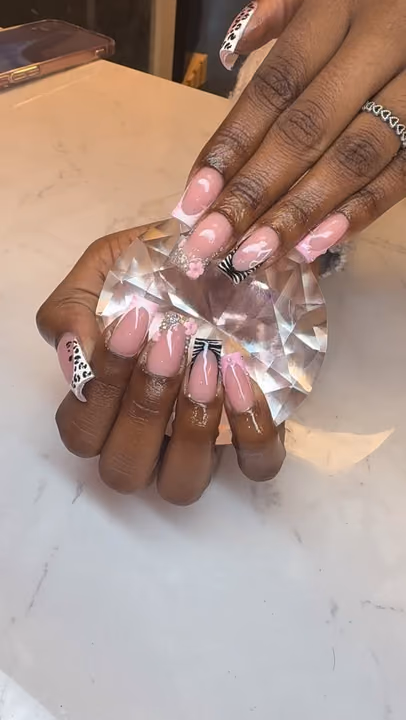 3d Sculpting, Animal Print, Encapsulation, French Manicure — nail work by Nails by Gracie
