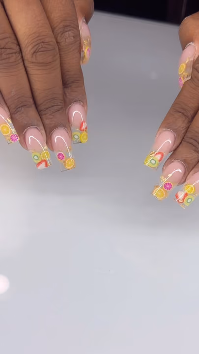 Encapsulation, Gel Extensions, Square — nail work by Yesit Nails