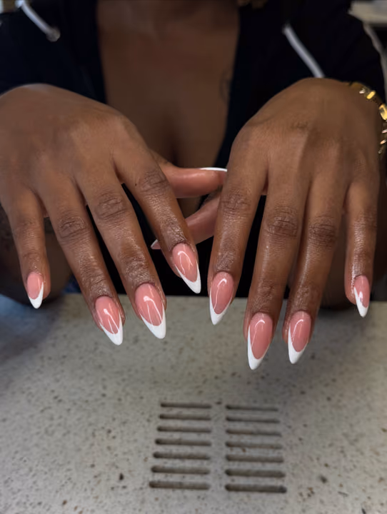 French Manicure, Stiletto — nail work by Atlantas #1 Nail Salon