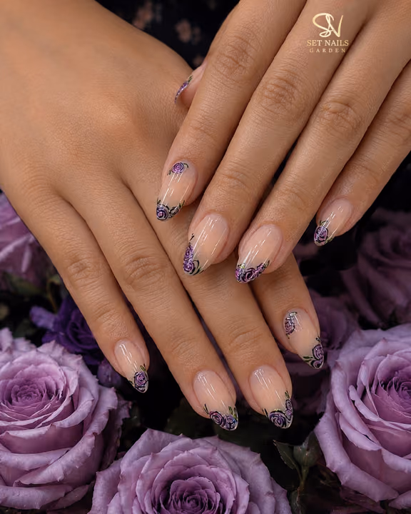 Floral Art, French Manicure, Hand Painting — nail work by SET NAILS GARDEN