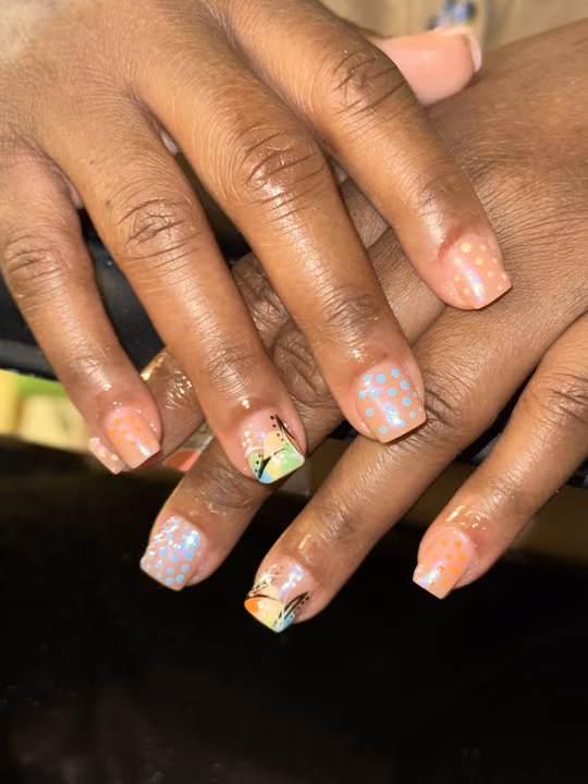 Line Art, Dot Work — nail work by Luxury Accessory Nail Studio