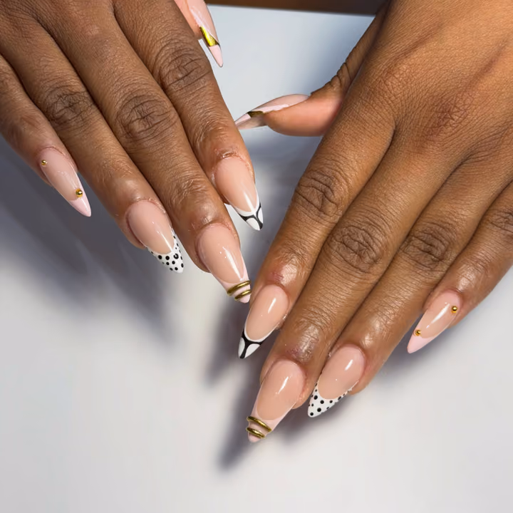 Line Art, French Manicure, Hand Painting — nail work by Nail Muse