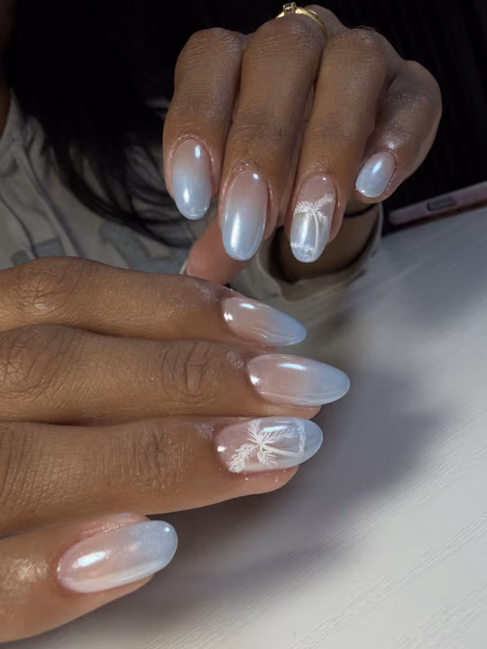 Airbrush, Chrome, Hand Painting — nail work by Nails_studio_Ruthi