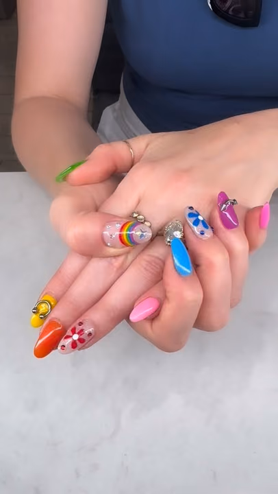 3d Sculpting, Hand Painting, Piercing — nail work by Blanc Nail Bar