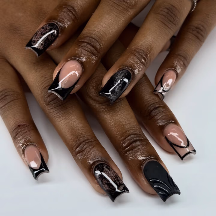 3d Sculpting, Cat Eye, French Manicure, Lace Art — nail work by Candy Drop Nail Shop