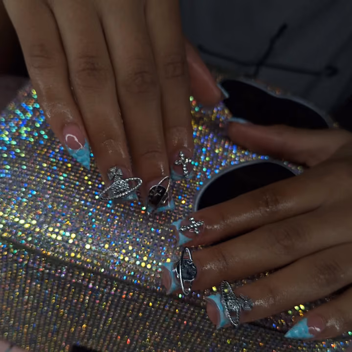 Charm Placement, Nail Extensions, French Manicure — nail work by Nail Your Occassion
