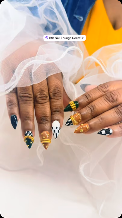 3d Sculpting, Charm Placement, Encapsulation — nail work by 5th Nail Lounge Decatur
