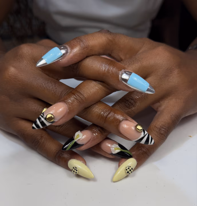3d Sculpting, Encapsulation, Nail Extensions, Hand Painting — nail work by NAIL TALK MIDTOWN(GEORGIA TECH)