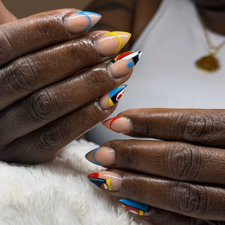 Geometric Art, Line Art, Negative Space — nail work by Meme