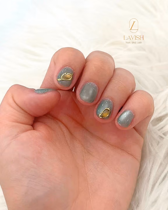 Aura Effect, Chrome, Textured Finish — nail work by Lavish Nails & Lash