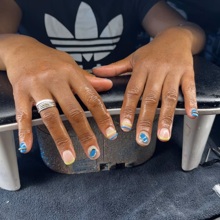 Crystal Placement, French Manicure, Minimalist Art — nail work by Liyah’s Lair