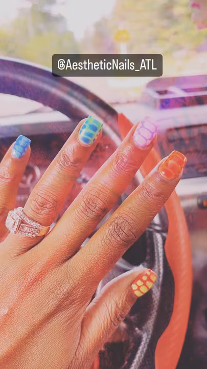 Reptile Print, Textured Finish — nail work by Atlanta Nail Artist