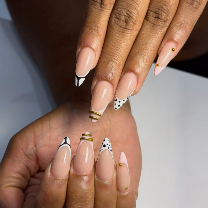 Line Art, French Manicure, Hand Painting — nail work by Nail Muse