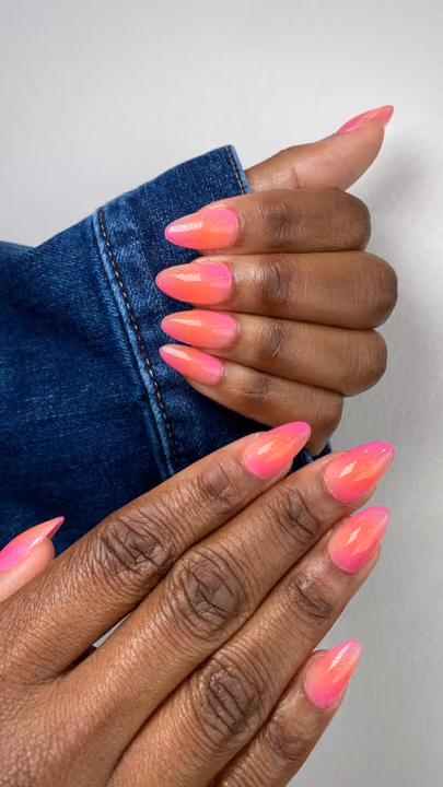 Airbrush, Ombre, Stiletto — nail work by NailzzwithANNIE