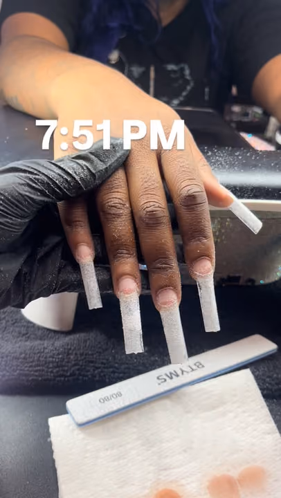 Acrylic, Extra Long Length, Nail Extensions, Square — nail work by Liyah’s Lair