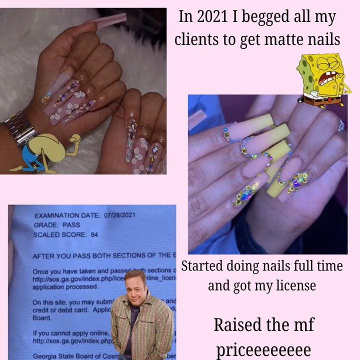 3d Sculpting, Acrylic Extensions, Coffin, Encapsulation — nail work by ATLANTA LICENSED NAIL INSTRUCTOR