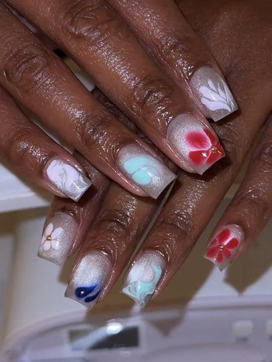 3d Sculpting, Cat Eye, Hand Painting — nail work by MALIA M