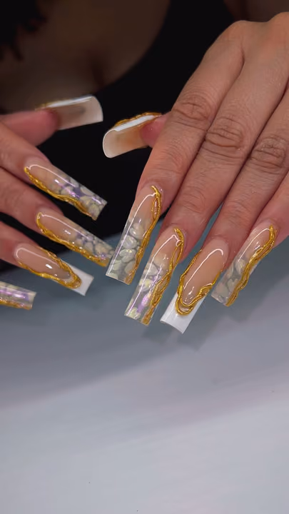 Chrome, Encapsulation, Extreme Length, Raised Gel — nail work by Nailed By Christel