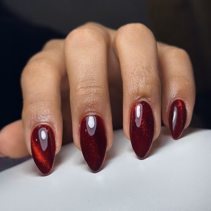 Cat Eye, Magnetic Gel — nail work by Cherry Nails By Arely