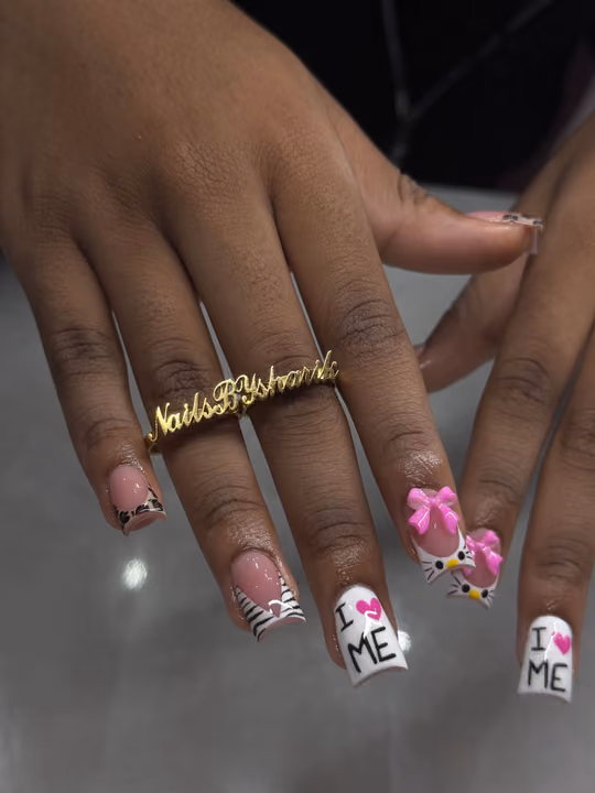 3d Sculpting, Animal Print, Character Art, Lettering — nail work by Nails By Sharik