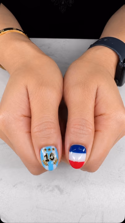 Charm Placement, Hand Painting, Line Art — nail work by Blanc Nail Bar