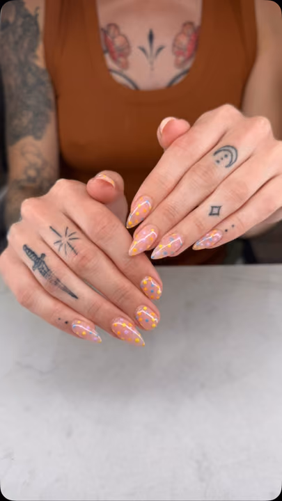 Dot Work, Encapsulation, Stiletto — nail work by Blanc Nail Bar